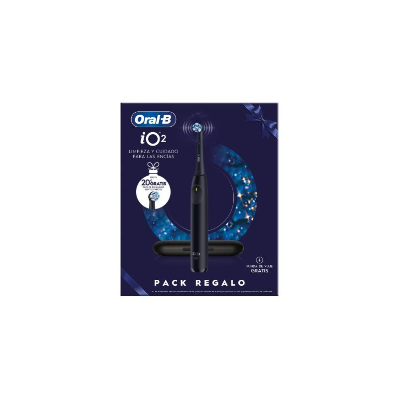 Oral-B Cepillo Dental IO2 Negro + Funda + 2 Recambios