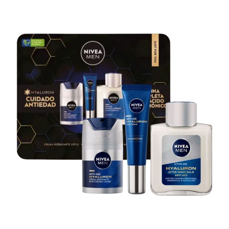 Nivea Hyaluron Estuche Antiedad Men (Crema+Contyorno+Balsamo)
