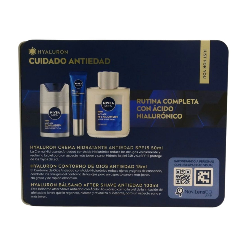 Nivea Hyaluron Estuche Antiedad Men (Crema+Contyorno+Balsamo)