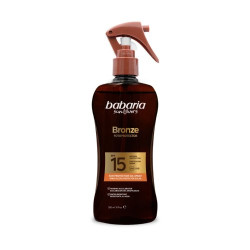 Babaria Aceite Solar Pistola 300 ml Spf15 Bronze Monoi Tahiti 