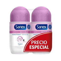 Sanex Desodorante Rollon Dermo + Invisible 50 ml (2 Ud.)