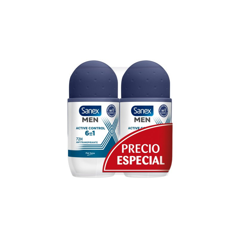 Sanex Desodorante Rollon Men Active 50 ml (2 Ud.)