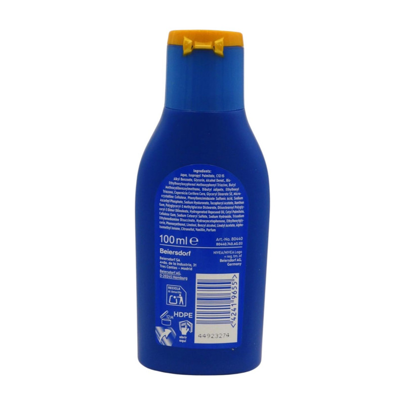 Nivea Sun Leche Protector Solar 100 ml Spf50+ Viaje 