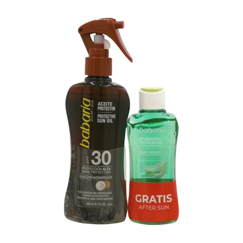 Babaria Aceite Solar 200 ml Spf30 + Aftersun 100 ml 