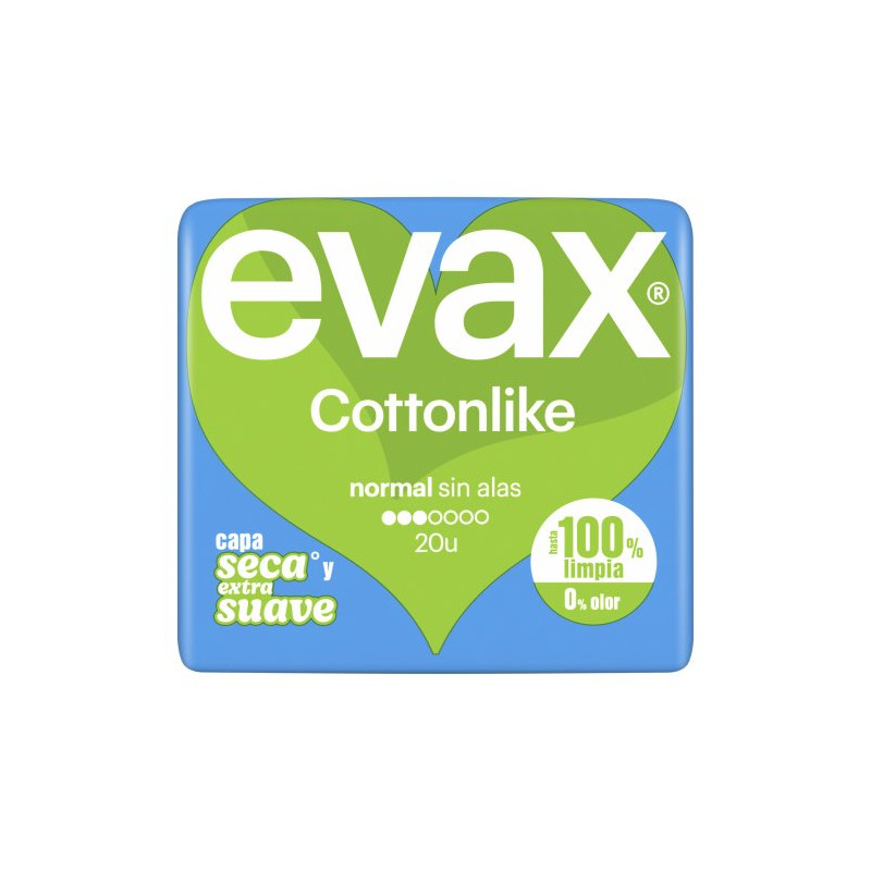 Evax Compresas Cottonlike Normal Sin Alas (20)