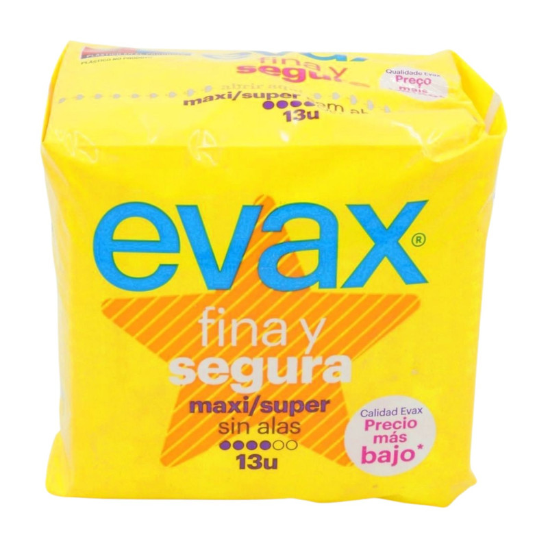 Evax Compresas Fina Y Segura Maxi Sin Alas (13)