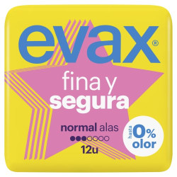 Evax Compresas Fina Y Segura Normal Compresas Alas (12)