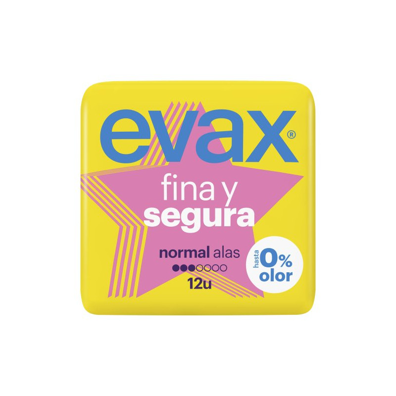 Evax Compresas Fina Y Segura Normal Compresas Alas (12)