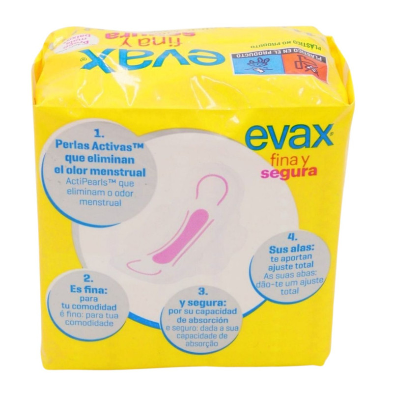 Evax Compresas Fina Y Segura Normal Compresas Alas (12)