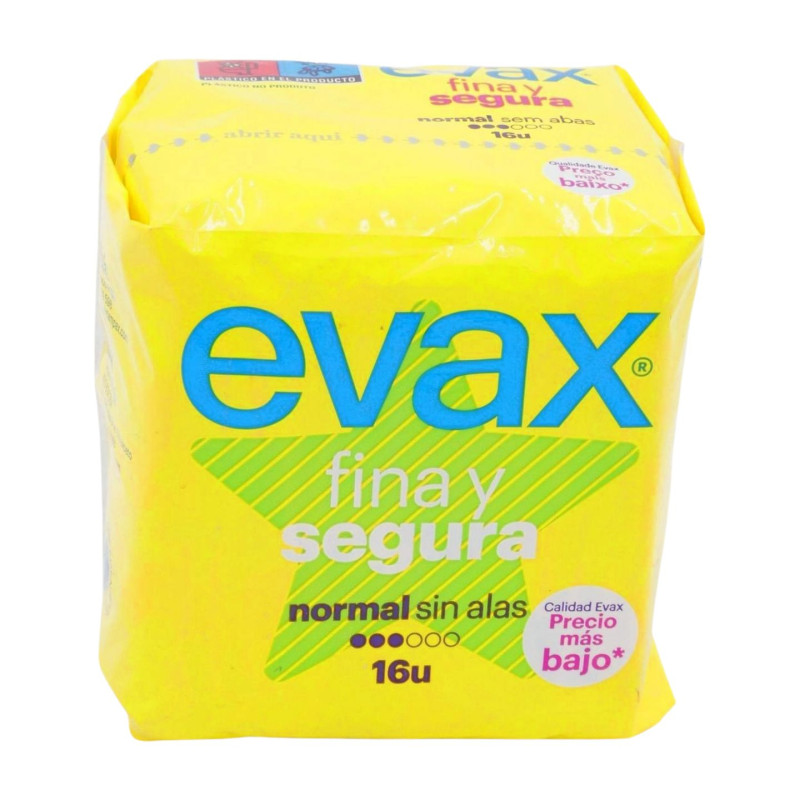 Evax Compresas Fina Y Segura Normal Compresas Sin Alas (16)