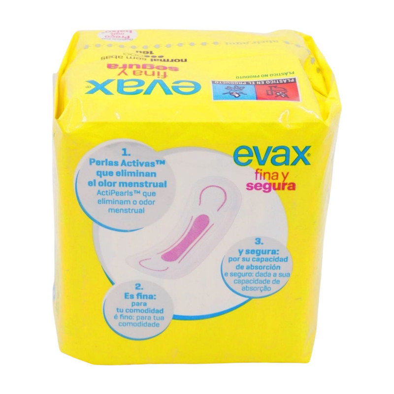 Evax Compresas Fina Y Segura Normal Compresas Sin Alas (16)