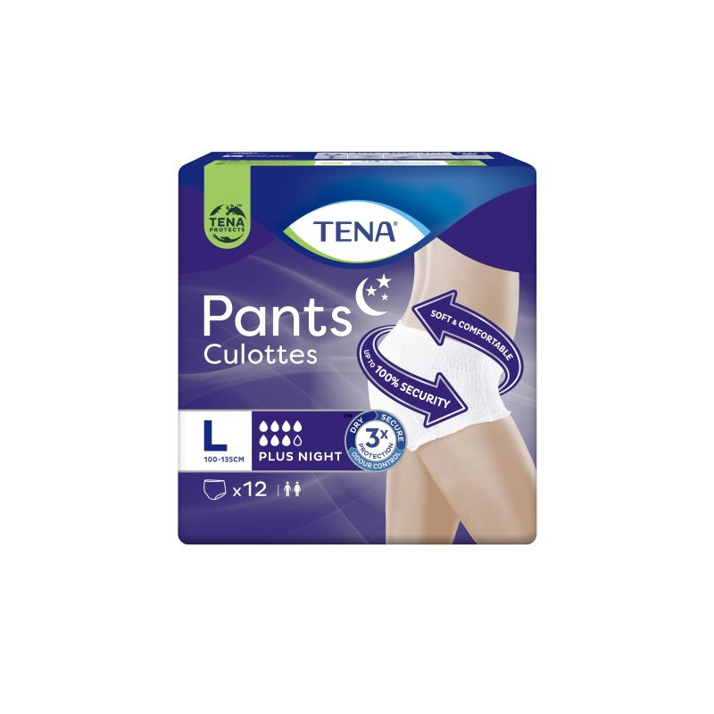 Tena Pants Unisex Plus Night Talla L (12 Ud.) 7G