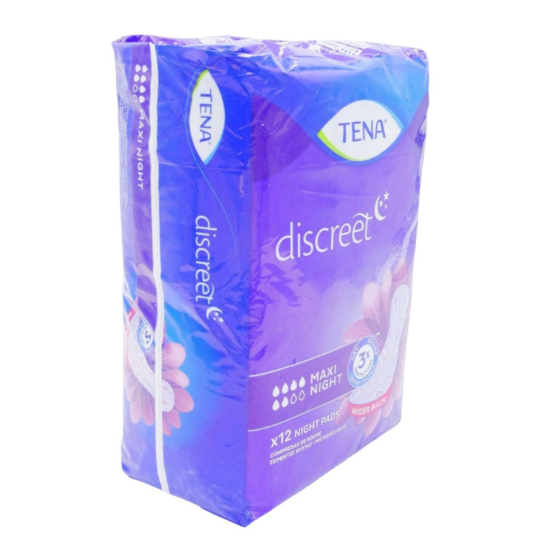 Tena Compresas Discreet Maxi Night (12 Ud.) 8 Gotas