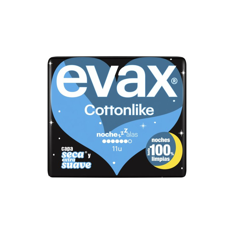 Evax Compresas Cottonlike (11 Unidades) Noche Alas