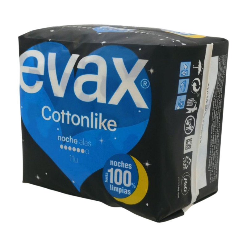 Evax Compresas Cottonlike (11 Unidades) Noche Alas