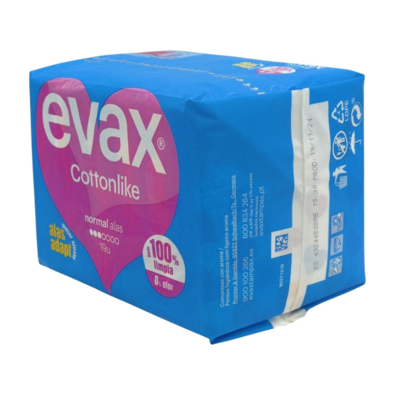 Evax Compresas Cottonlike (19 Unidades) Normal Alas