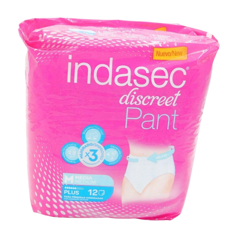 Indasec Pants Plus Talla Media (12 Unidades)