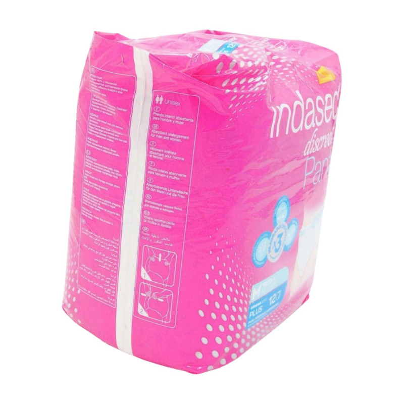 Indasec Pants Plus Talla Media (12 Unidades)