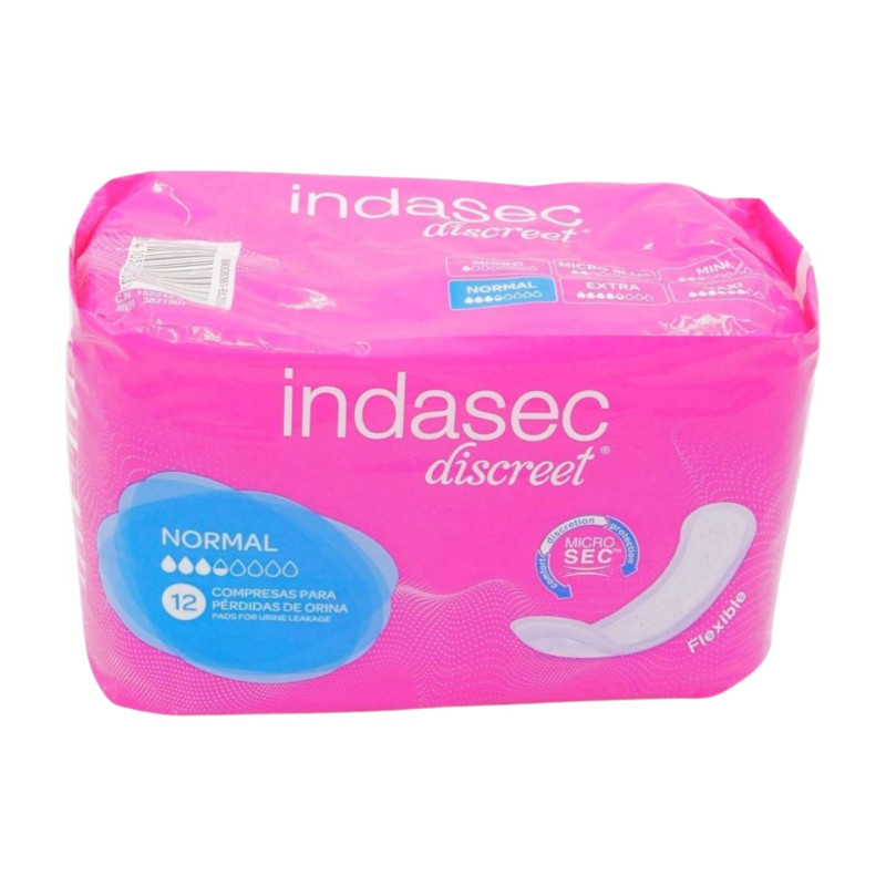 Indasec Compresas Incontinencia Normal (12 Unidades) 3.5 Gotas
