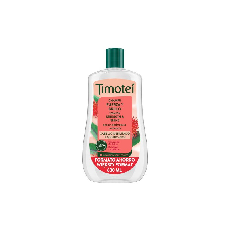 Timotei Champu 600 ml Aceite de Ricino Fuerza y Brillo