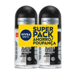 Nivea Desodorante Rollon 50 ml Black & White Men Original (2 Ud.)
