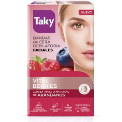Taky Bandas Depilatorias Faciales Frutos Rojos (16 Ud.)