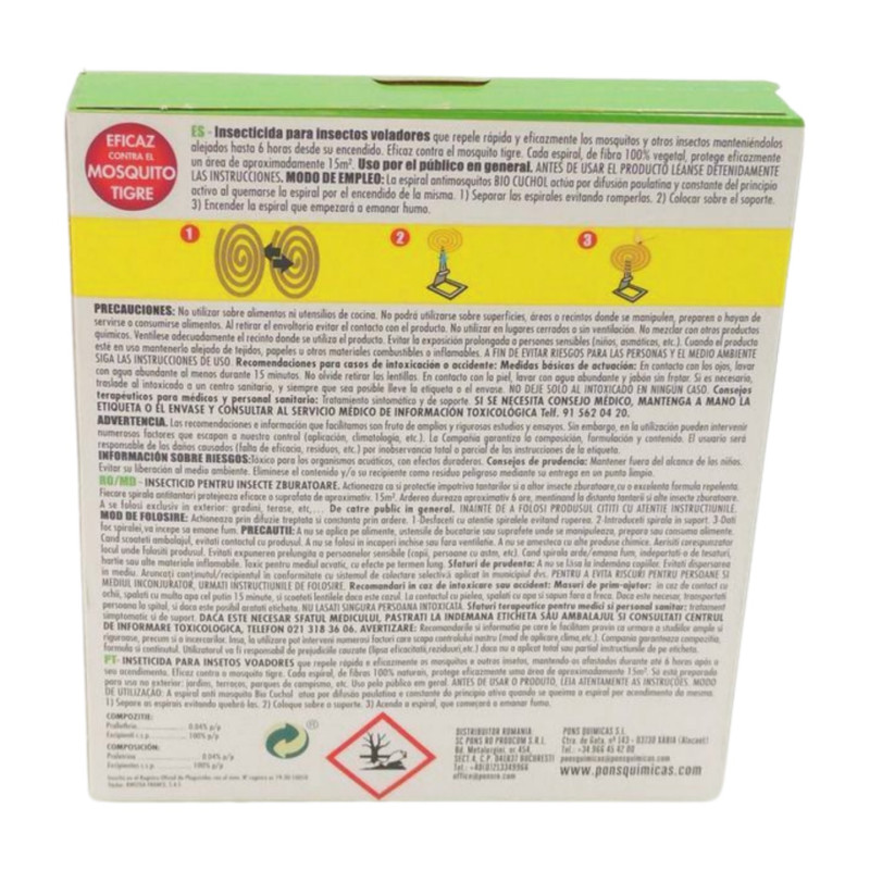 Cuchol Espiral Antimosquitos (10 Ud.) + 2 Soportes Metálicos