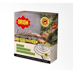 Orion Espiral Antimosquitos (10 Ud.) Irrompibles + 2 Soportes Metálicos