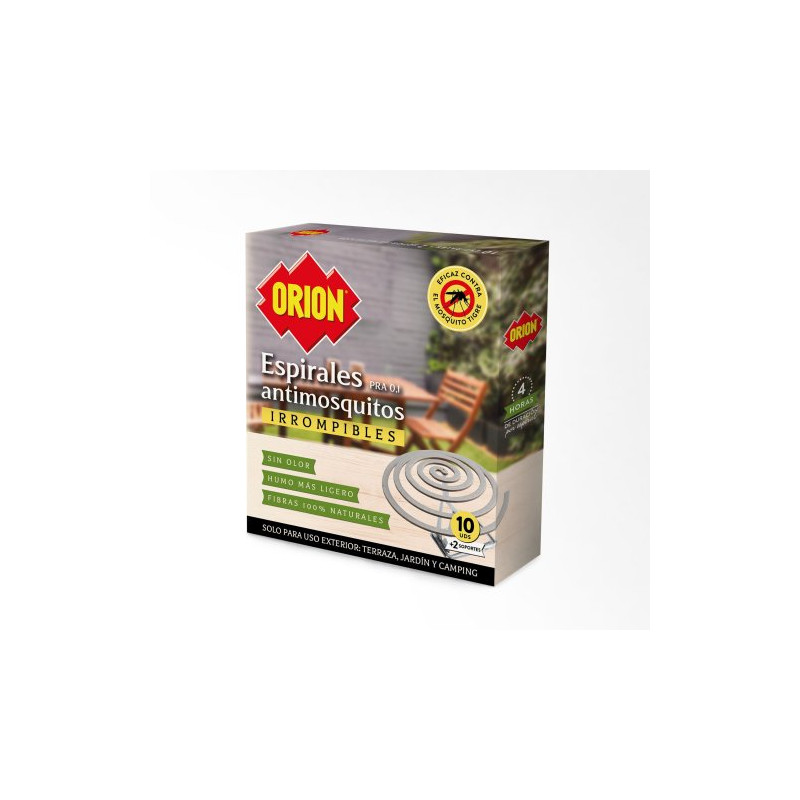 Orion Espiral Antimosquitos (10 Ud.) Irrompibles + 2 Soportes Metálicos