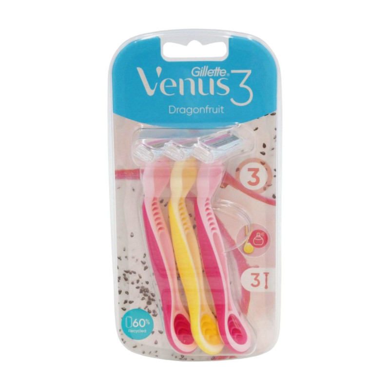 Gillette Venus Maquinilla Desechable 3 Ud. Comfort Dragonfruit
