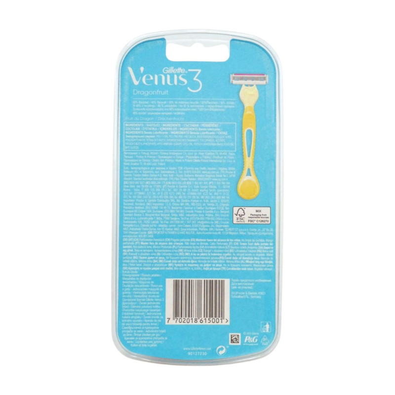 Gillette Venus Maquinilla Desechable 3 Ud. Comfort Dragonfruit