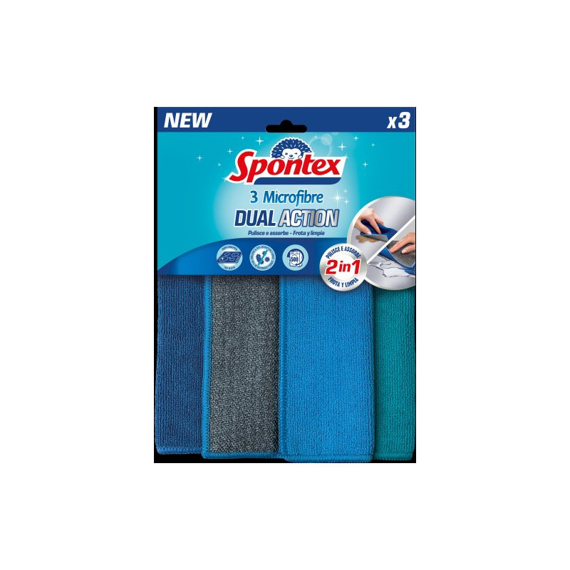 Spontex Bayeta Microfibre (3 Ud.) Dual Action