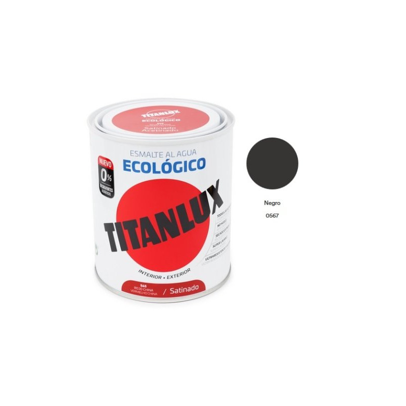 Titanlux Esmalte Agua Eco. 750 ml Negro