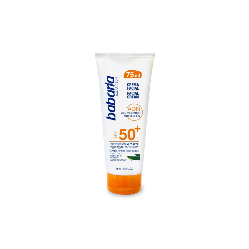 Babaria Crema Facial Solar Con Spf50 Y Aloe Vera