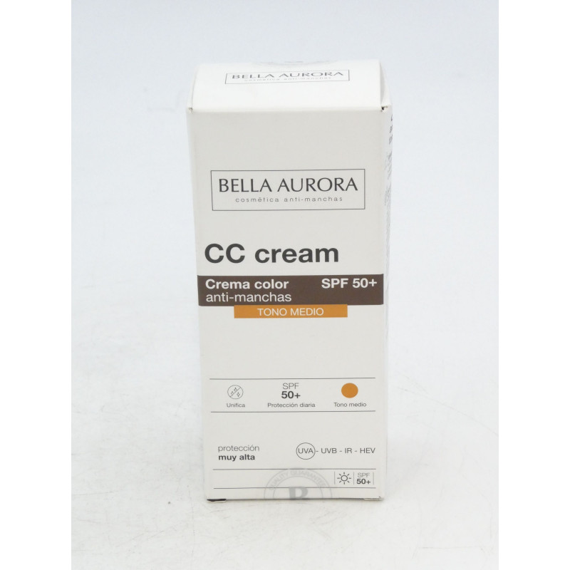 Bella Aurora CC Cream Antimanchas Spf50 + Tono Medio 