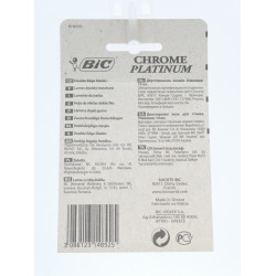 Bic Chrome Platinum Cuchilla Afeitar Clasica