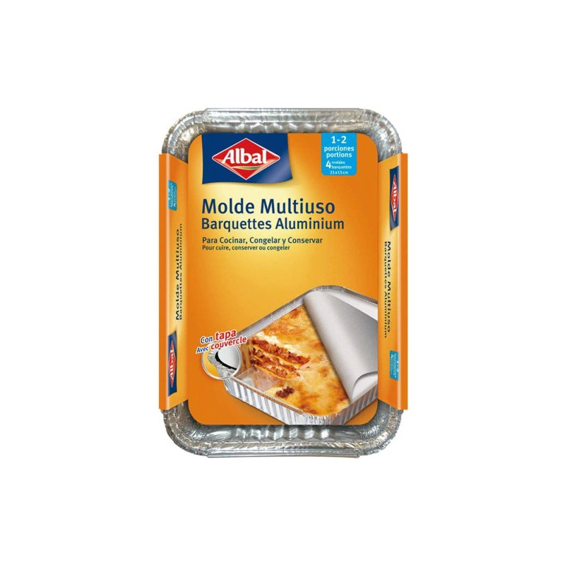 Molde De Aluminio Multiusos Rectangular Con Tapa