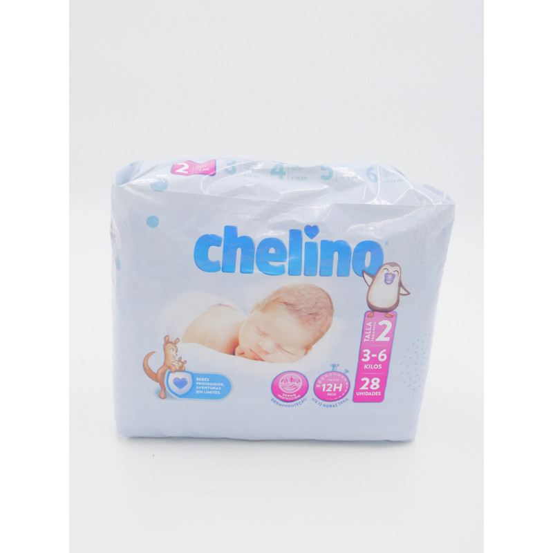 PAQUETE PAÑALES CHELINO T2 (3-6 KG.) 28 UDS.