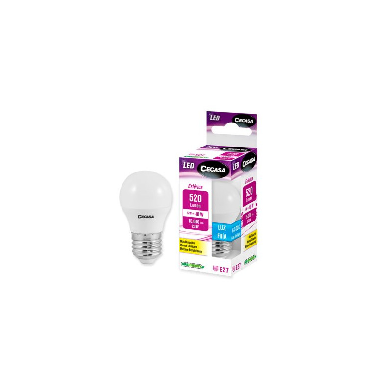 Cegasa Led Esferic 6W E27 Fria (B1)