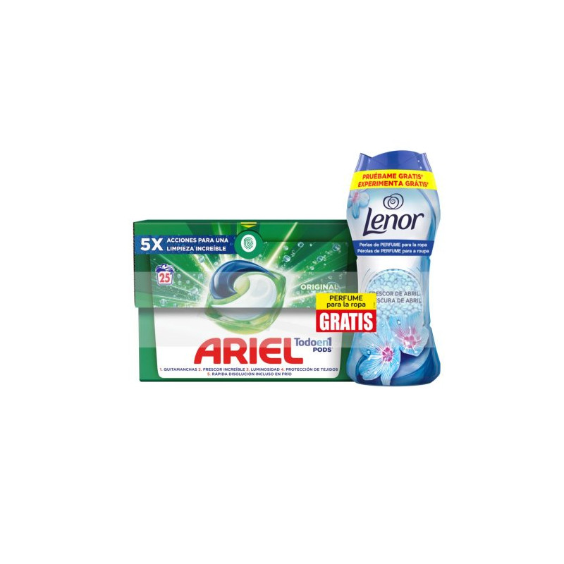 Ariel Set (3en1 Pods 25 D + Lenor Unsstop. 210 Gr) 