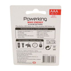 Powerking Pila Alcalina Tipo Aaa Blis. 4 Ud
