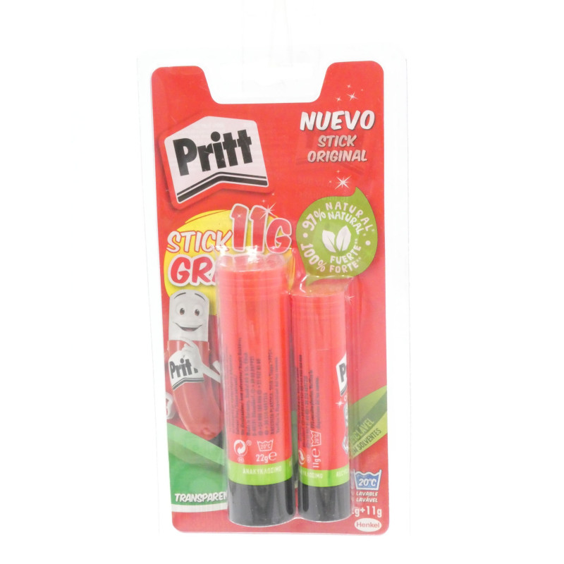 Pritt Pegamento Barra 22 Gr + Barra 11 Gr 
