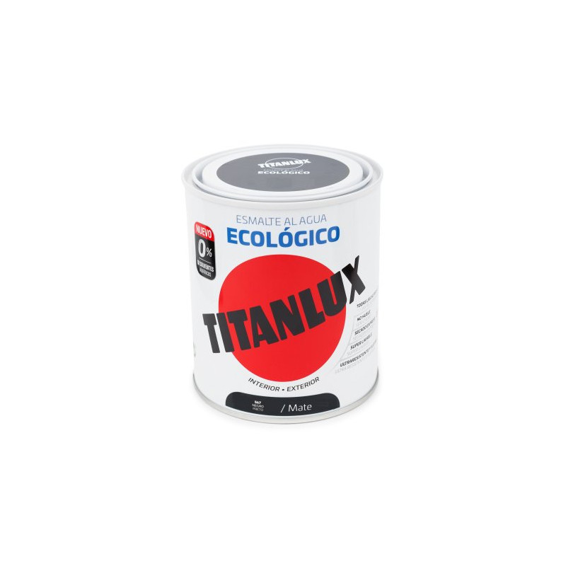 Titanlux Esmalte Agua Eco. 750 ml N/Mate