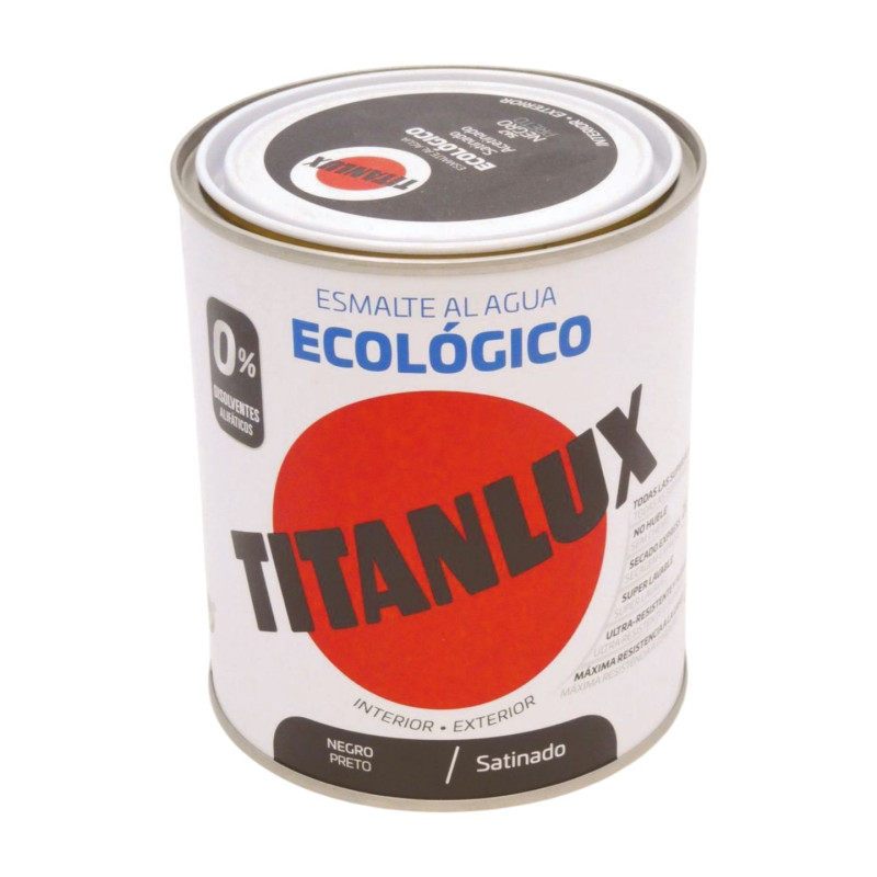 Titanlux Esmalte Agua Eco. 750 ml N/Satin