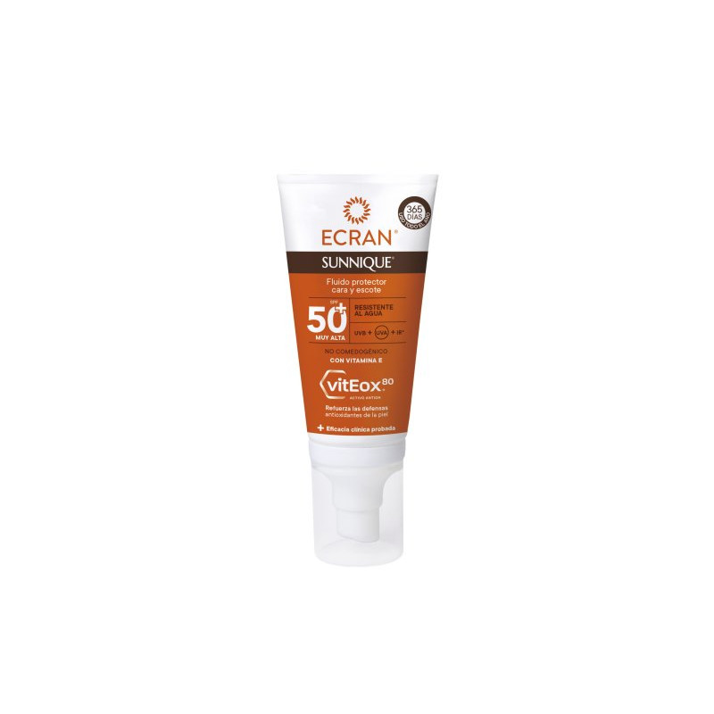 Ecran Fluido Solar Cara y Escote 50 ml Spf 50+ 
