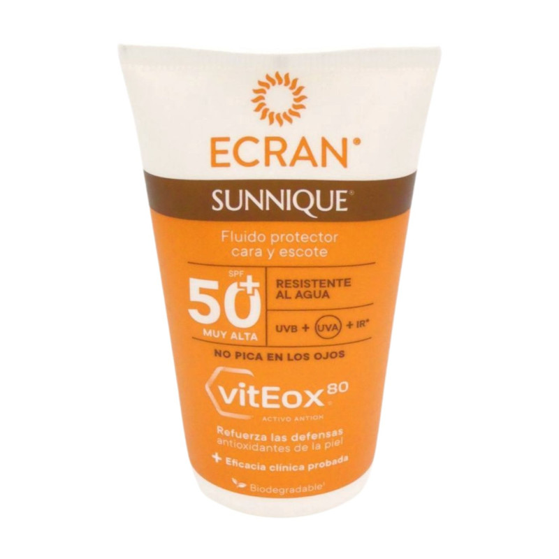 Ecran Fluido Solar Cara y Escote 50 ml Spf 50+ 
