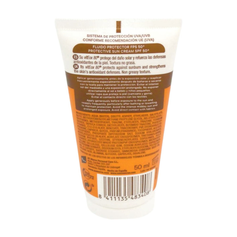 Ecran Fluido Solar Cara y Escote 50 ml Spf 50+ 
