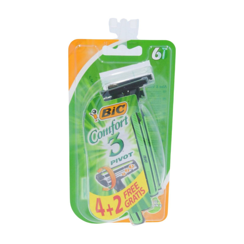 Cuchilla Afeitar Comfort 3 Pivot De Bic (Pack 4+2)