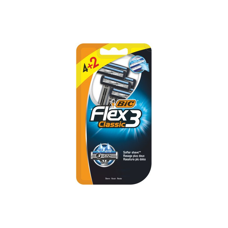 Cuchilla Afeitar Flex 3 Classic De Bic (Pack 4+2)