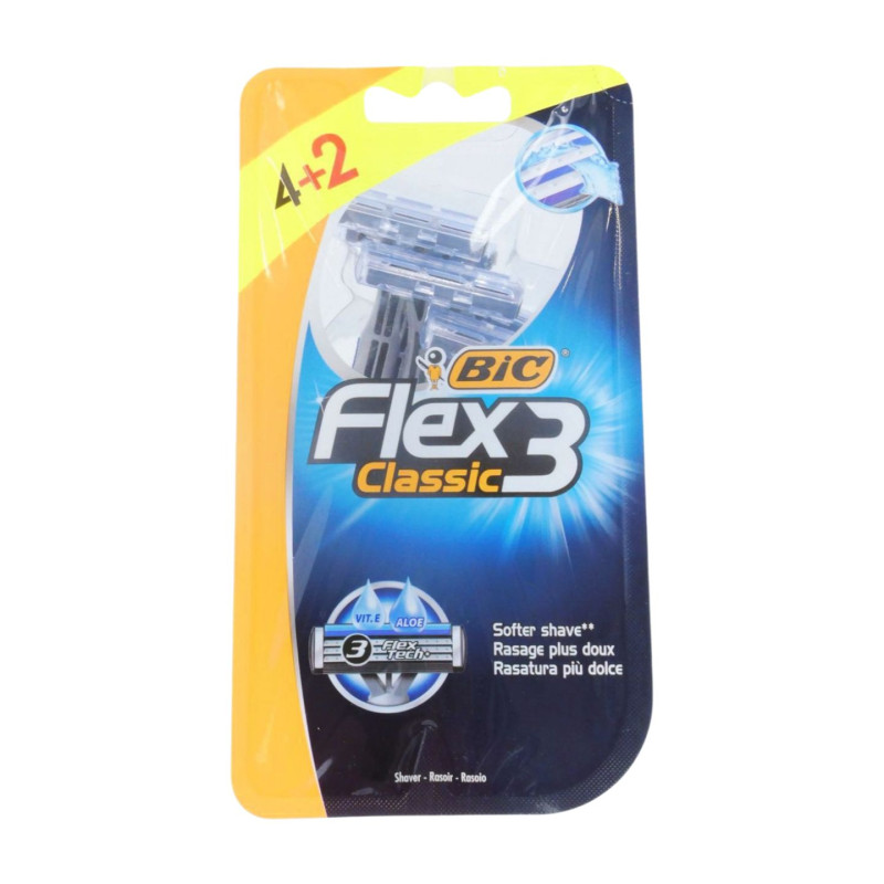 Cuchilla Afeitar Flex 3 Classic De Bic (Pack 4+2)